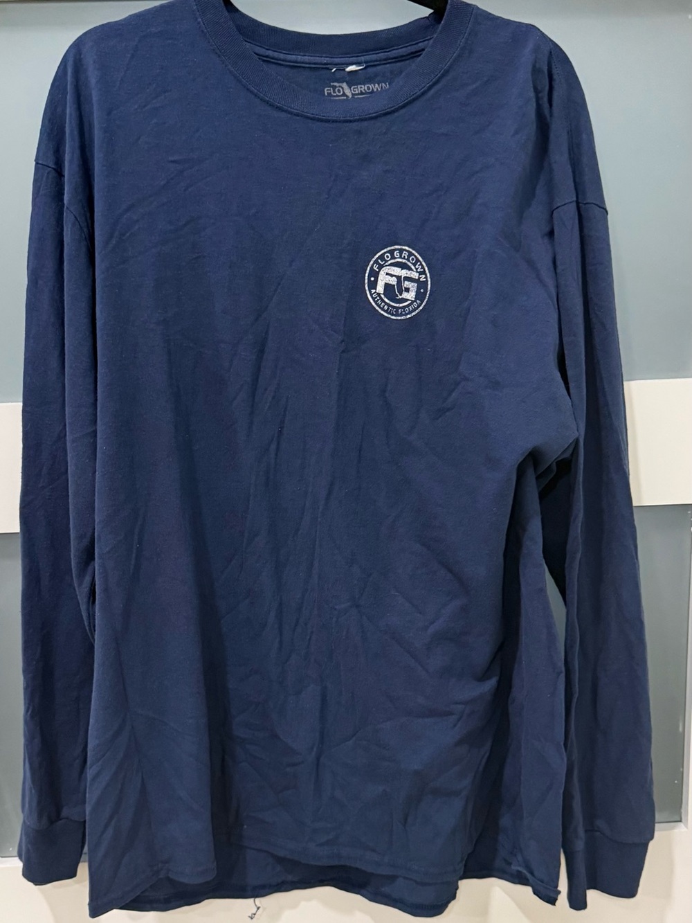 Flogrown Men's Long Sleeve Crewneck Shirt - Navy